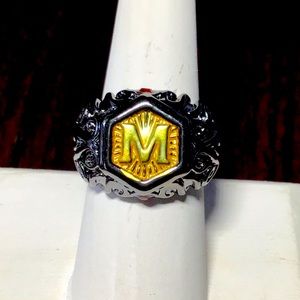 Men'sTtitanium black gem exquisite pirate Ring